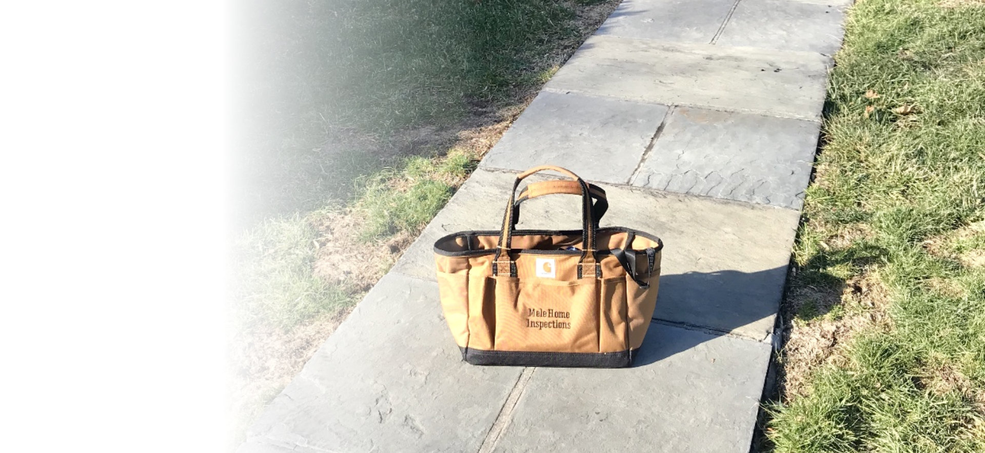 Tool bag outside the house